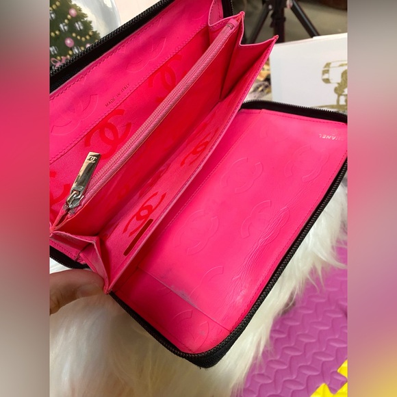 CHANEL Combon Line Lambskin Zip Around Long Wallet Black - Picture 6 of 17